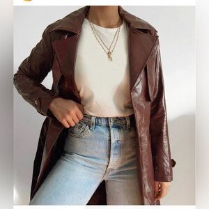 NWOT Glossy Trench Coat